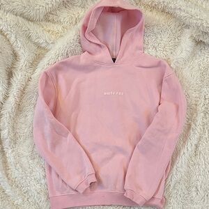 White Fox Pink Oversized Hoodie